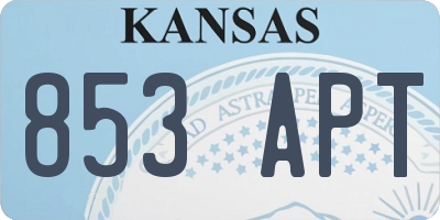 KS license plate 853APT
