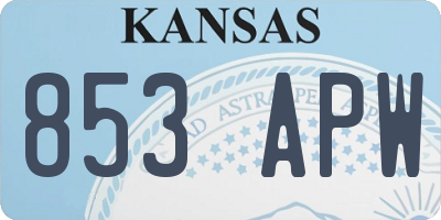 KS license plate 853APW