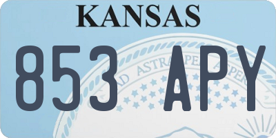 KS license plate 853APY