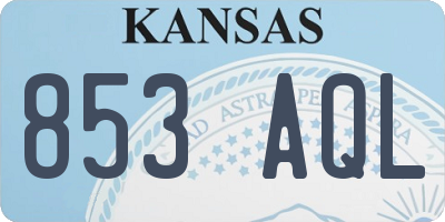 KS license plate 853AQL