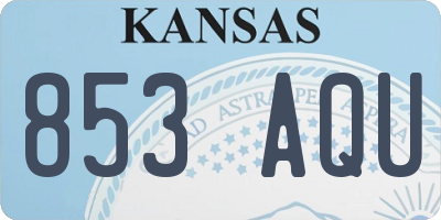 KS license plate 853AQU