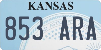KS license plate 853ARA