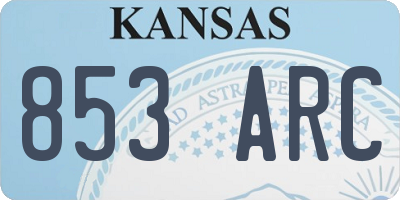 KS license plate 853ARC