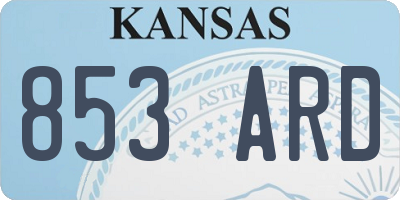 KS license plate 853ARD