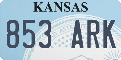 KS license plate 853ARK