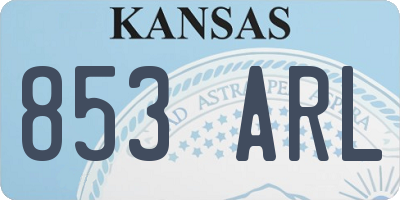KS license plate 853ARL