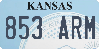 KS license plate 853ARM