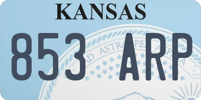 KS license plate 853ARP