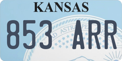 KS license plate 853ARR