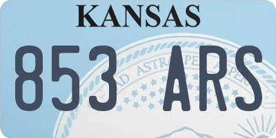 KS license plate 853ARS