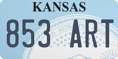 KS license plate 853ART