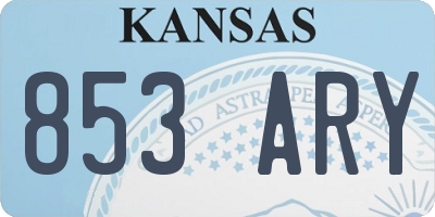 KS license plate 853ARY