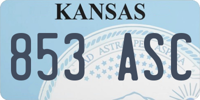 KS license plate 853ASC