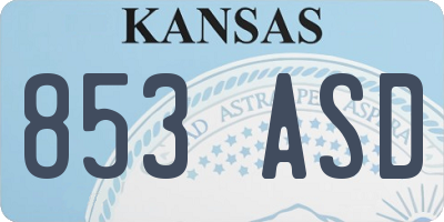 KS license plate 853ASD