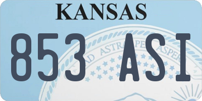 KS license plate 853ASI