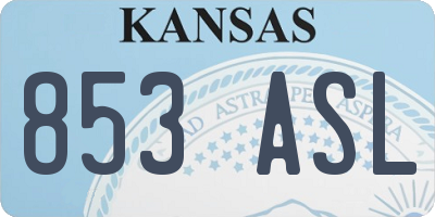 KS license plate 853ASL