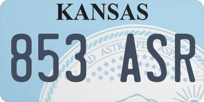 KS license plate 853ASR