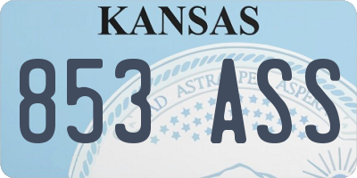 KS license plate 853ASS