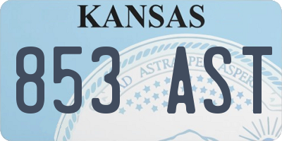 KS license plate 853AST