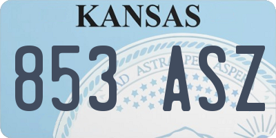 KS license plate 853ASZ