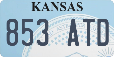KS license plate 853ATD