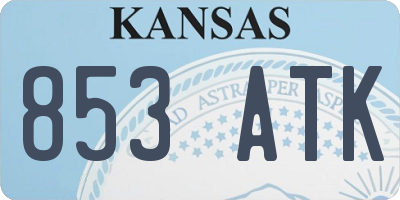 KS license plate 853ATK