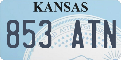 KS license plate 853ATN