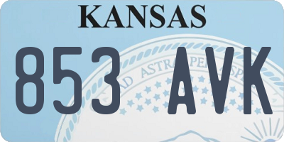 KS license plate 853AVK