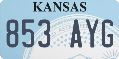 KS license plate 853AYG