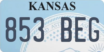KS license plate 853BEG