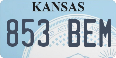 KS license plate 853BEM