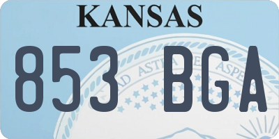 KS license plate 853BGA