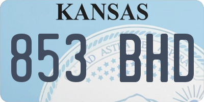 KS license plate 853BHD