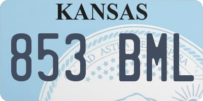 KS license plate 853BML