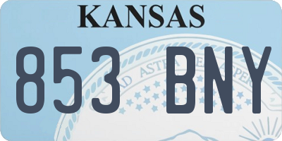 KS license plate 853BNY