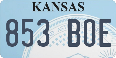 KS license plate 853BOE