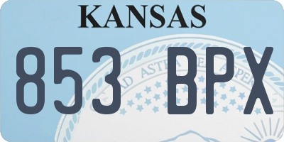 KS license plate 853BPX