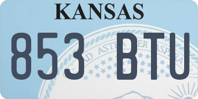 KS license plate 853BTU