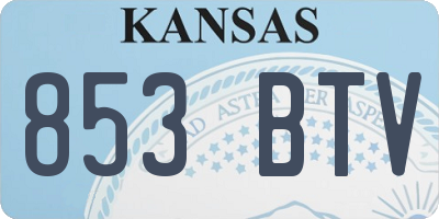 KS license plate 853BTV