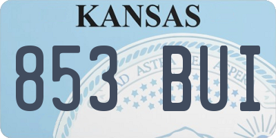KS license plate 853BUI