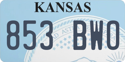 KS license plate 853BWO