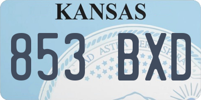 KS license plate 853BXD