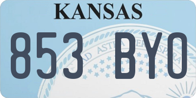 KS license plate 853BYO