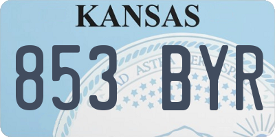 KS license plate 853BYR