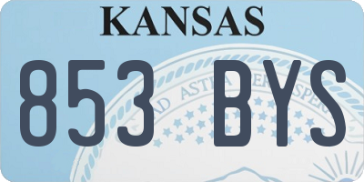 KS license plate 853BYS