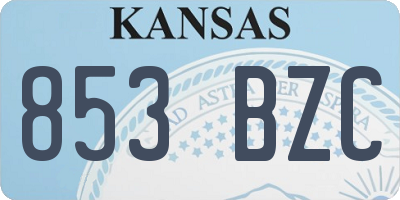 KS license plate 853BZC