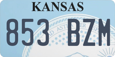 KS license plate 853BZM
