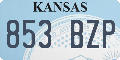 KS license plate 853BZP