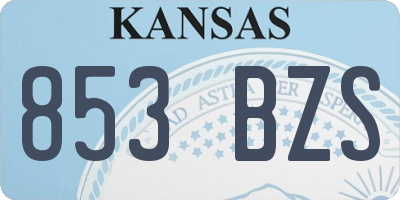 KS license plate 853BZS