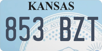 KS license plate 853BZT